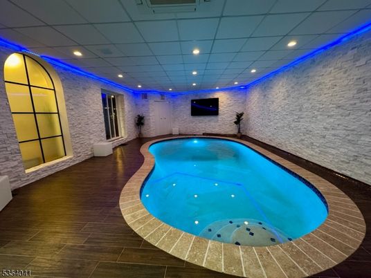 Interior, Pool, Recessed Lighting, Stone Walls