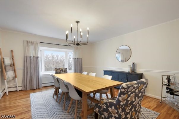 Chandelier, Dining room, Interior, Wood Texture Flooring
