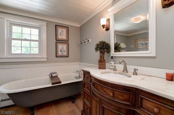 Bathroom, Free Standing Baths, Interior, Wood Texture Flooring