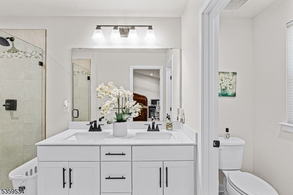 Bathroom, Dual Sink Vanities, Glass Shower, Interior