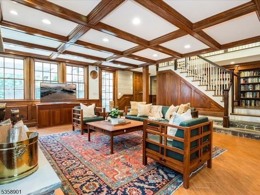 Interior, Living room, Recessed Lighting, Wooden Beams, Wood Texture Flooring