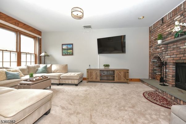 Fireplace, Interior, Living room, Recessed Lighting, Stone Walls