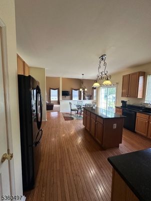 Dining room, Interior, Kitchen, Pendant Lights, Wood Texture Flooring