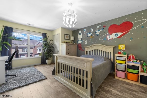 Bedroom, Interior, Pendant Lights, Wood Texture Flooring