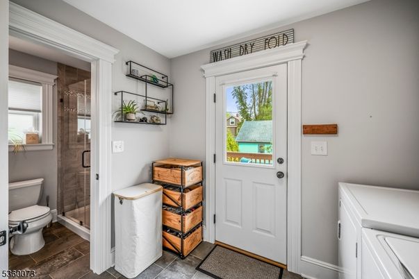 Bathroom, Glass Shower, Interior, Wood Texture Flooring