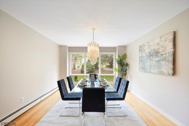 Chandelier, Dining room, Interior, Wood Texture Flooring
