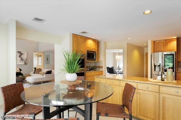 Dining room, Interior, Kitchen, Living room, Recessed Lighting, Stainless Steel Appliances