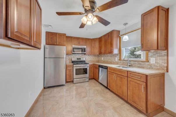 Interior, Kitchen, Pendant Lights, Stainless Steel Appliances