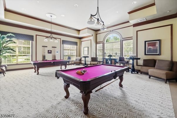 Billiard Table, Game Room, Interior, Pendant Lights, Recessed Lighting