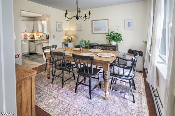 Chandelier, Dining room, Interior, Kitchen, Pendant Lights, Wood Texture Flooring