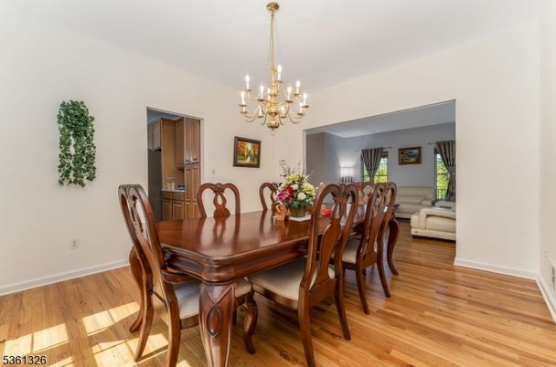 Chandelier, Dining room, Interior, Wood Texture Flooring