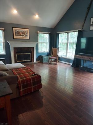 Fireplace, Interior, Recessed Lighting, Wood Texture Flooring
