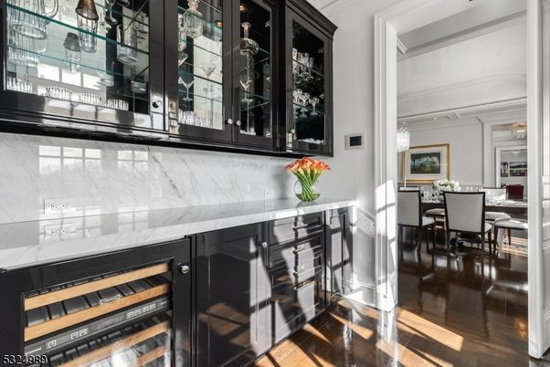 Dining room, Interior, Marble Walls, Wood Texture Flooring
