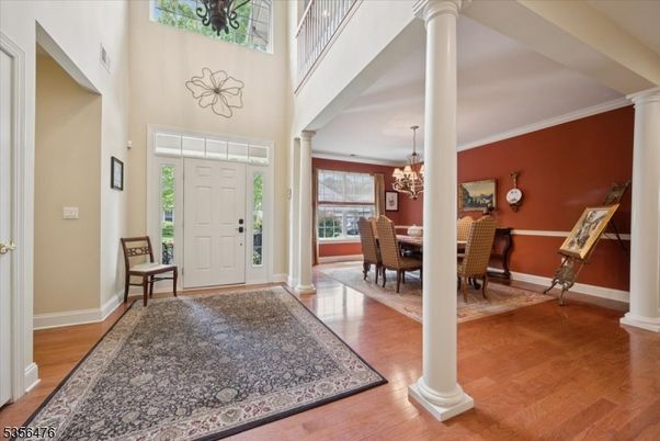 Chandelier, Dining room, Interior, Wood Texture Flooring