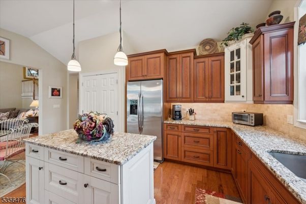 Interior, Kitchen, Pendant Lights, Stainless Steel Appliances, Wood Texture Flooring
