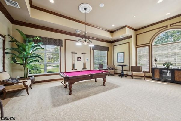 Billiard Table, Game Room, Interior, Pendant Lights, Recessed Lighting