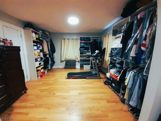 Fitness Equipment, Interior, Recessed Lighting, Walk-in Closets, Wood Texture Flooring