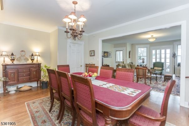 Chandelier, Dining room, Interior, Wood Texture Flooring