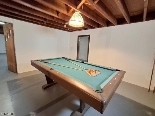 Billiard Table, Game Room, Interior, Wooden Beams
