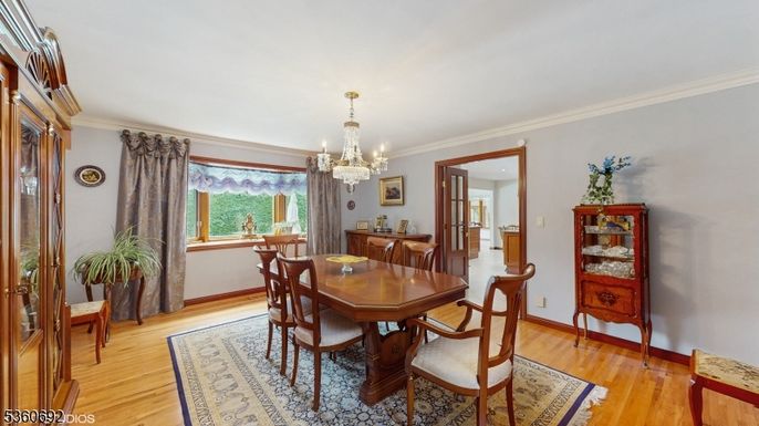 Chandelier, Dining room, Interior, Wood Texture Flooring