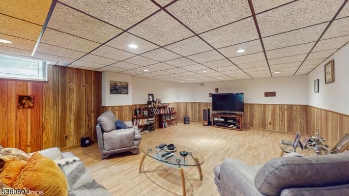 Interior, Living room, Recessed Lighting, Wood Texture Flooring, Wooden Walls