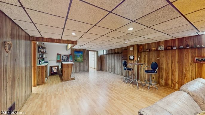 Interior, Recessed Lighting, Wood Texture Flooring, Wooden Walls