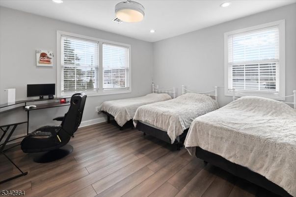 Bedroom, Home Office, Interior, Recessed Lighting, Wood Texture Flooring