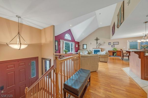 Chandelier, Dining room, Interior, Living room, Pendant Lights, Recessed Lighting, Wood Texture Flooring