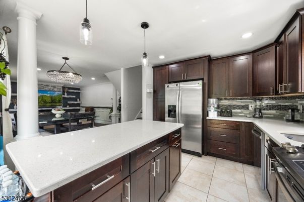 Interior, Kitchen, Pendant Lights, Recessed Lighting, Stainless Steel Appliances