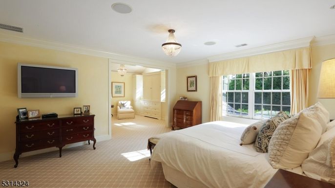 Bedroom, Chandelier, Interior