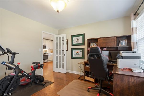 Fitness Equipment, Home Office, Interior, Wood Texture Flooring