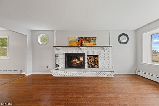 Empty room, Fireplace, Interior, Wood Texture Flooring
