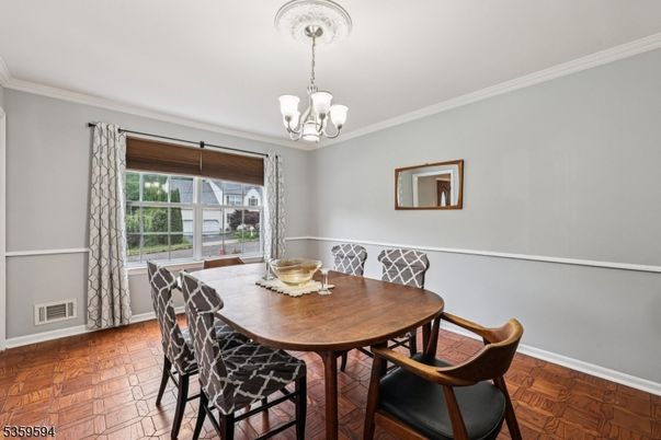 Chandelier, Dining room, Interior, Wood Texture Flooring
