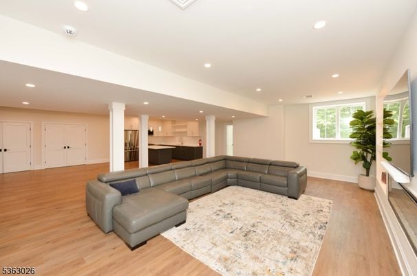 Interior, Kitchen, Living room, Recessed Lighting, Stainless Steel Appliances, Wood Texture Flooring