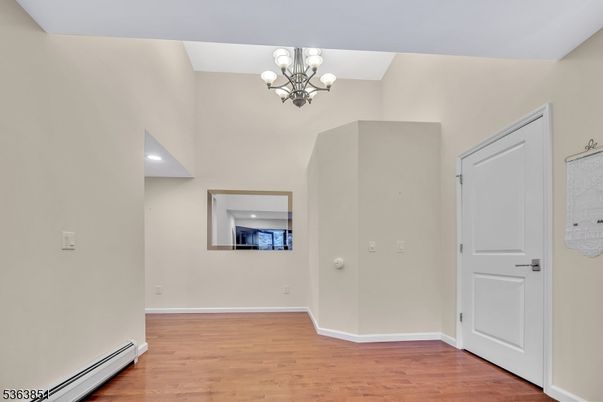 Chandelier, Empty room, Interior, Pendant Lights, Wood Texture Flooring