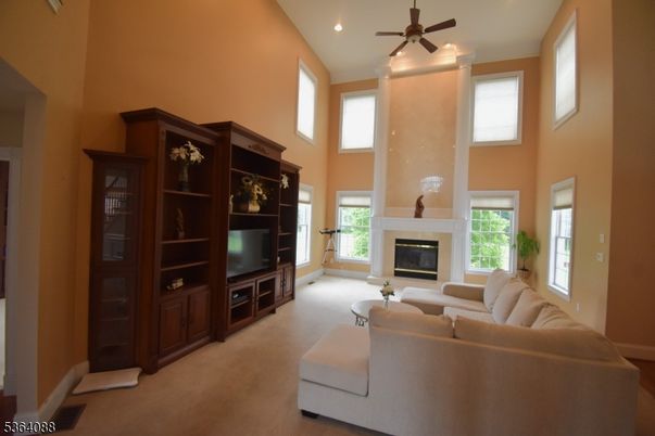 Fireplace, Interior, Living room, Recessed Lighting