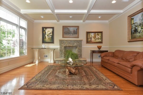 Fireplace, Interior, Recessed Lighting, Wood Texture Flooring