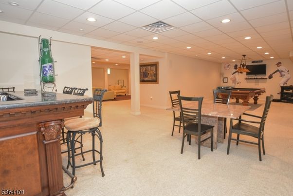 Billiard Table, Dining room, Interior, Pendant Lights, Recessed Lighting