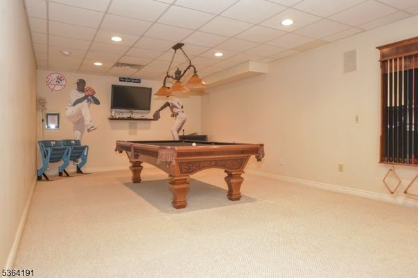 Billiard Table, Game Room, Interior, Pendant Lights, Recessed Lighting