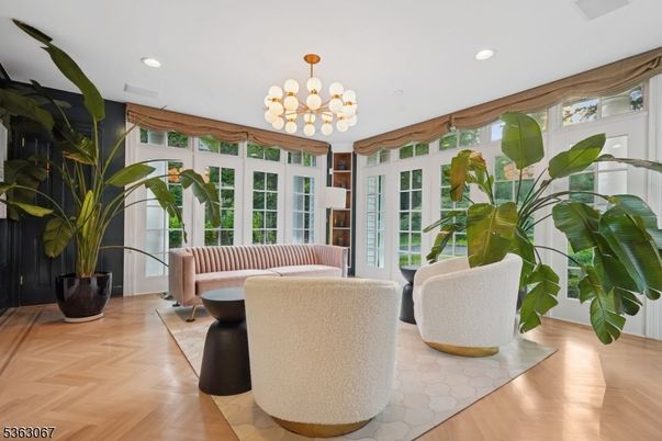 Chandelier, Interior, Recessed Lighting, Wood Texture Flooring