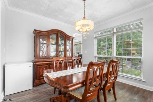 Chandelier, Dining room, Interior, Pendant Lights, Wood Texture Flooring