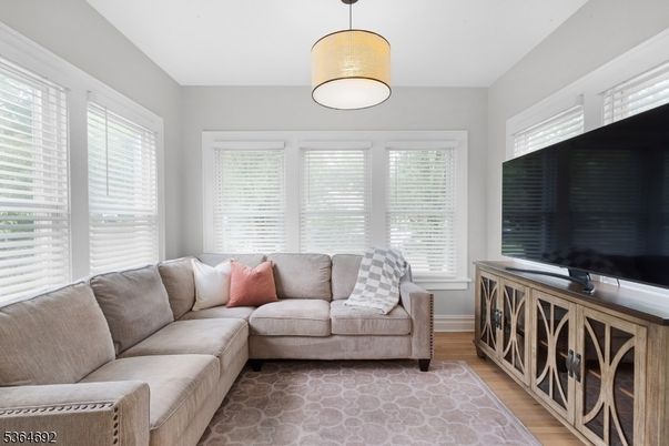 Interior, Living room, Pendant Lights, Wood Texture Flooring