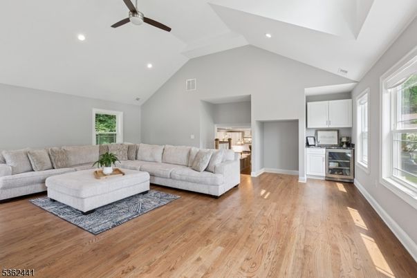 Interior, Kitchen, Living room, Recessed Lighting, Wood Texture Flooring