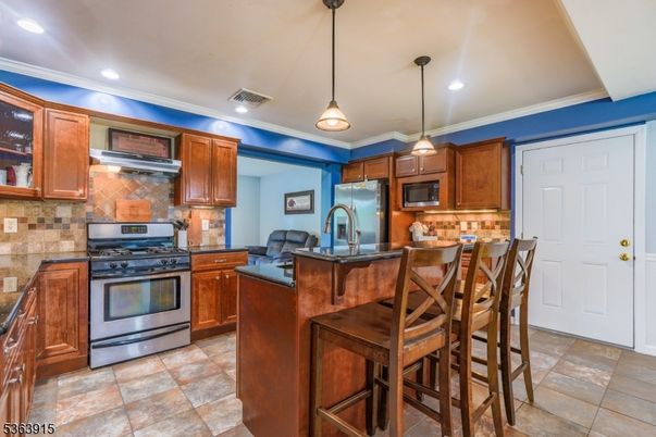 Interior, Kitchen, Pendant Lights, Recessed Lighting, Stainless Steel Appliances