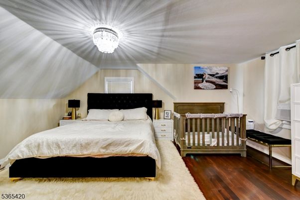 Bedroom, Chandelier, Interior, Wood Texture Flooring