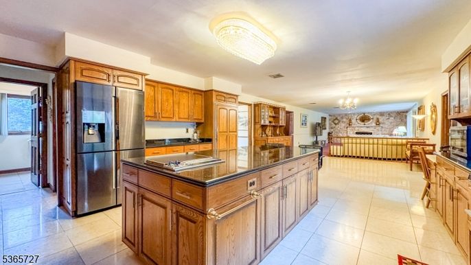 Chandelier, Interior, Kitchen, Stainless Steel Appliances