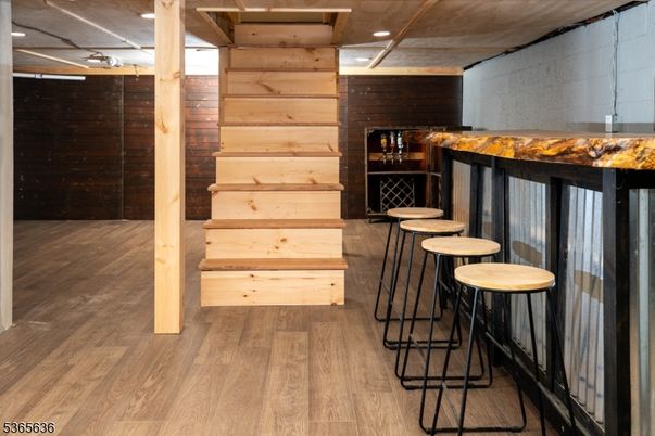 Interior, Recessed Lighting, Wood Texture Flooring, Wooden Walls