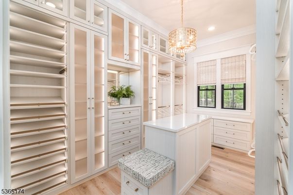Chandelier, Interior, Recessed Lighting, Walk-in Closets, Wood Texture Flooring