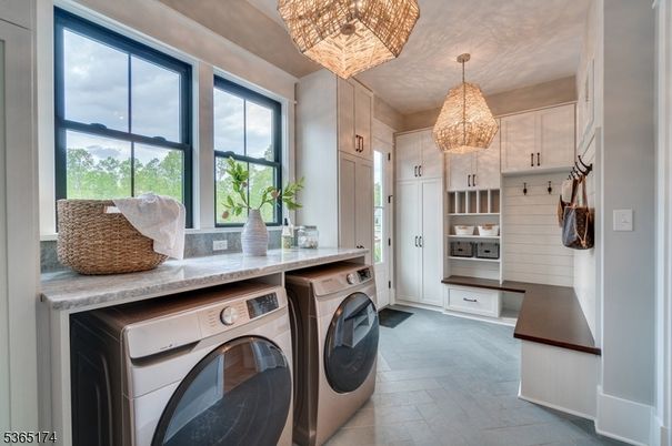 Chandelier, Interior, Washer, Wood Texture Flooring