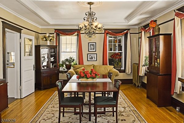 Chandelier, Dining room, Interior, Wood Texture Flooring